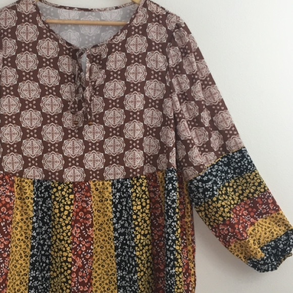 Source Unknown Tops - Multi Color Long Sleeve Relaxed Tunic